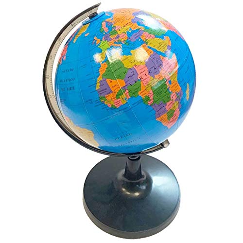 Acan Globo terráqueo 21 cm de Idioma española,Divertido y Educativo para Uso en el hogar y la Escuela, niños/cumpleaños/Trabajo, Ideal para Decoraciones de hogar y Oficina.