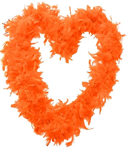 Accesorio para disfraz de fiesta de gallina de plumas de color naranja X6 – 180 cm de largo 80 g, accesorio para disfraz de fiesta de gallina