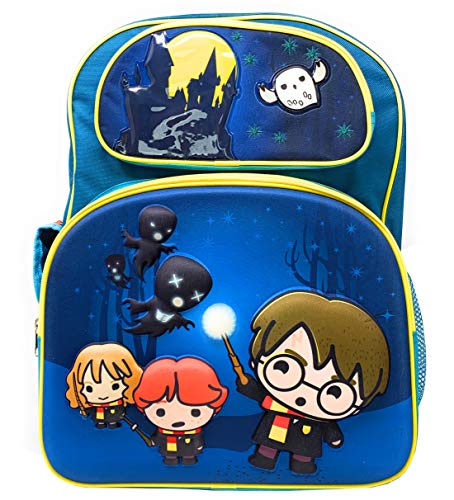 Accessory Innovations LLC Harry Potter Chibi 3-D - Mochila con Hedwig, Harry, Ron y Hermione corriendo de Dementors