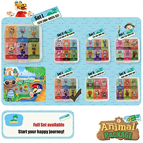 ACNH NFC - Juego de 80 mini tarjetas para cruces de animales New Horizons Series 1-4 para interruptor/interruptor Lite/Wii U (juego L #217-288 + RV#25-32)