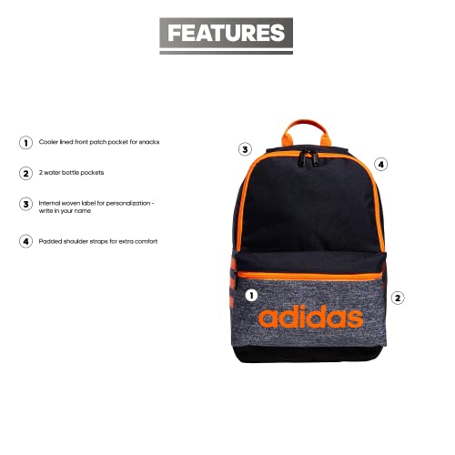 adidas Mochila juvenil Classic 3S - 978479, Mochila juvenil clásica 3S., Talla única, Cebolla/Azul marino/Naranja/Negro