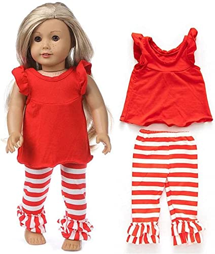 Aeromdale Ropa de muñeca para muñeca americana de 46 cm de 18 pulgadas, sin mangas, pantalones de camiseta, accesorios para trajes - #B