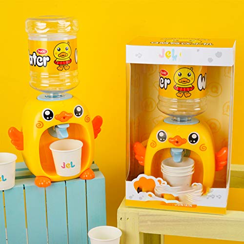 AHRIWINK Mini Dispensador de Agua eléctrica Linda con música Ligera Simulación Fuente de Bebida Novelty Regalos Educativa Play House Pretender rol Juguete Beber Fuente Miniatura Life Play,A