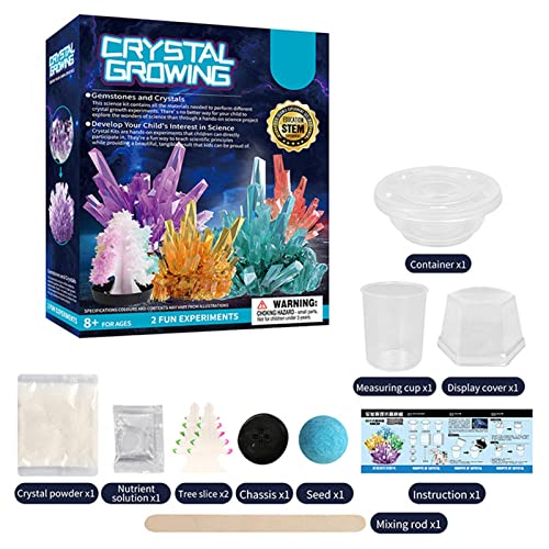 Aibyks Kit de Cultivo de Cristal para niños Kits de Ciencia para niños, Kit de Cultivo de árbol de Navidad de Cristal para niños, Kits de experimentos educativos de Ciencia para niños y niñas