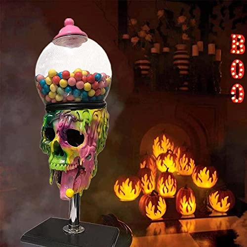 AIKJ Máquina expendedora de goma de burbujas de cráneo Dispensador de máquina de goma de Halloween Candy Skull Decoraciones para fiesta de vacaciones Regalo-Pink_One