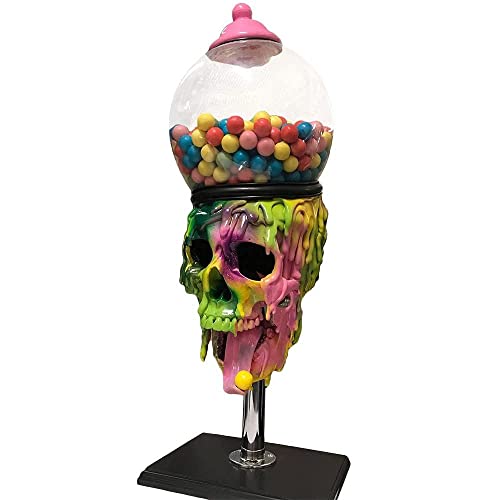 AIKJ Máquina expendedora de goma de burbujas de cráneo Dispensador de máquina de goma de Halloween Candy Skull Decoraciones para fiesta de vacaciones Regalo-Pink_One