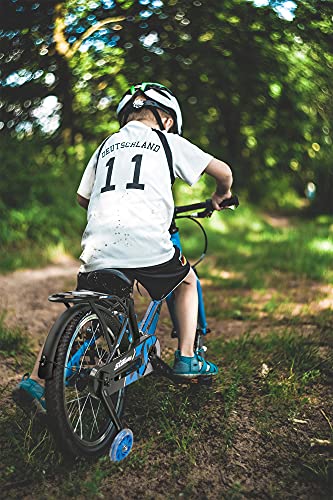 Airel Bicicletas Infantiles para Niños y Niñas | Bici con Ruedines y Cesta | Bicicletas 12, 16, 18 y 20 Pulgadas | Bicicletas niños 3-11 años (Negro-Azul, 16)