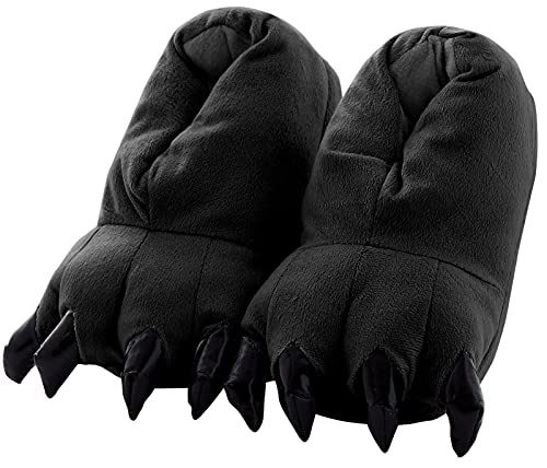 Aivtalk - Zapatilla Adulto Unisex Para Casa Zapatos de Franela Cosplay Disfraces de Garras Animales Para Carnaval Halloween Talla EU 34-38 - Negro