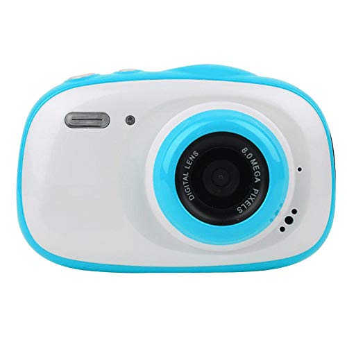 Akozon Cámara para niños Pantalla de visualización HD IPS de 2 Pulgadas 8mp Impermeable Zoom 6X Mini cámara Digital para niños Cumpleaños De Niños Lindos Juguetes de Regalo para niñas(Azul)