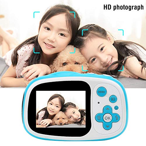 Akozon Cámara para niños Pantalla de visualización HD IPS de 2 Pulgadas 8mp Impermeable Zoom 6X Mini cámara Digital para niños Cumpleaños De Niños Lindos Juguetes de Regalo para niñas(Azul)