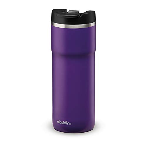 Aladdin Barista Java Thermavac Leak-Lock Termo Café Para Llevar 0.47L Violet Purple – Botella Termica Acero Inoxidable - Se Mantiene Caliente 4 Horas - Libre de BPA - Apta Para Lavavajillas