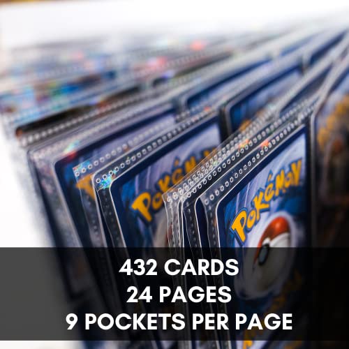 Álbum para 432 Cartas Pokemon, Libro con fundas de plástico para tarjetas o cromos, Ilustraciones de personajes, álbum para tarjetas