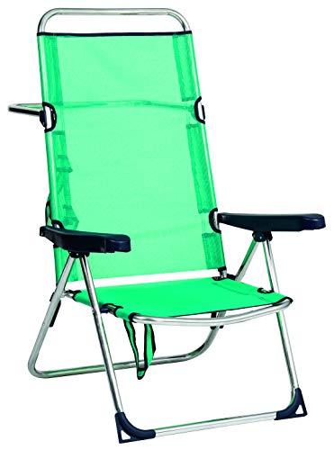 Alco - Silla Cama Playa Aluminio Respaldo Alto Color Azul Turquesa (30 1-670AZ)