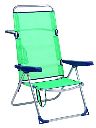 Alco - Silla Cama Playa Aluminio Respaldo Alto Color Azul Turquesa (30 1-670AZ)