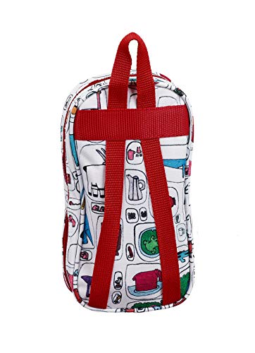 Algo de Jaime Plumier mochila 4 estuches llenos, 33 piezas, escolar, Blanco/Multicolor