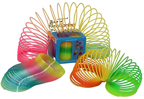 alldoro-Flexi Rainbow Spring Espiral, diámetro Aprox. Alfombra de 7,4 cm para escaleras en Colores del Arco Iris, con Plumas mágicas, para niños a Partir de 3 años, Arcoiris (Manfred Roser 60336)