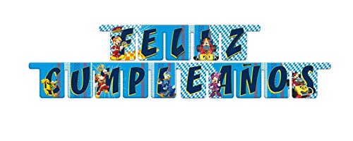 ALMACENESADAN 014001347, Guirnalda Feliz cumpleaños Disney Mickey y los Super piloto (2,10 Metros lineales)