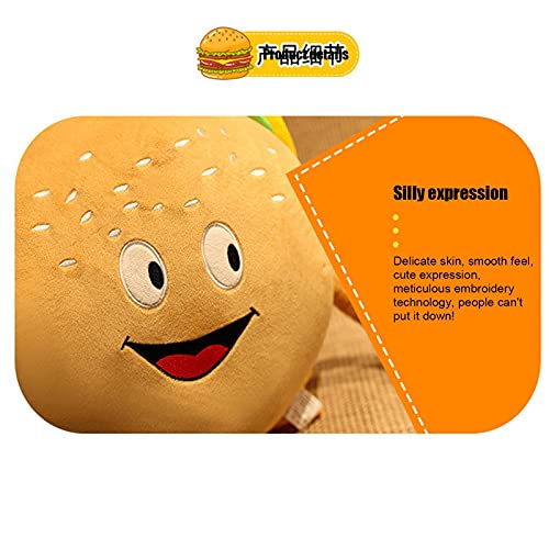 Almohada de peluche de hamburguesa de simulación, 11,8 × 7,8 × 3,9 pulgadas Lindo juguete de peluche de hamburguesa Cojín trasero suave Comida gigante Muñeco de peluche de peluche de juguete para niño