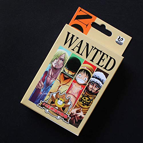 ALTcompluser Anime One Piece Figuras Wanted Juego de cartas de póquer, 54 hojas, regalo para fanáticos