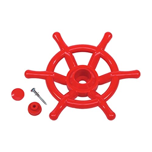 Amagogo Volante de Juguete Pirate Pirate Whip Wheel Wheel Toy Simulación de Juguete Juguete de Conducción para Juego de Swing Playset Al Aire Libre Patrimonio - Rojo