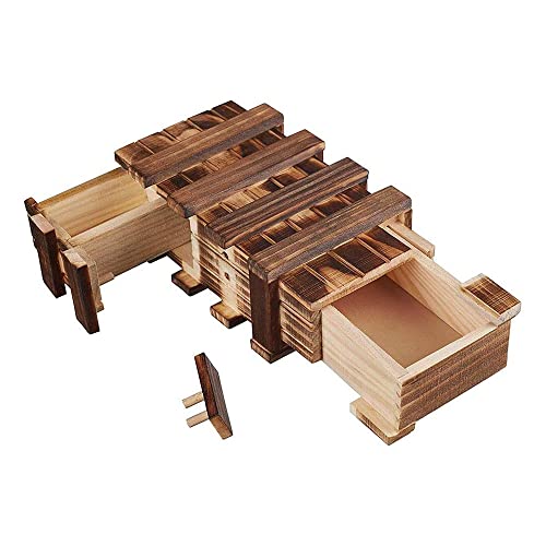 Amasawa Caja Secreta Madera, Madera Mágica Regalo Caja, Madera Mágica Rompecabezas, Mágica Rompecabezas Caja, con 2 Cajón Secretopara Regalos Creativos, para Regalar Dinero, Cupones de Cumpleaños