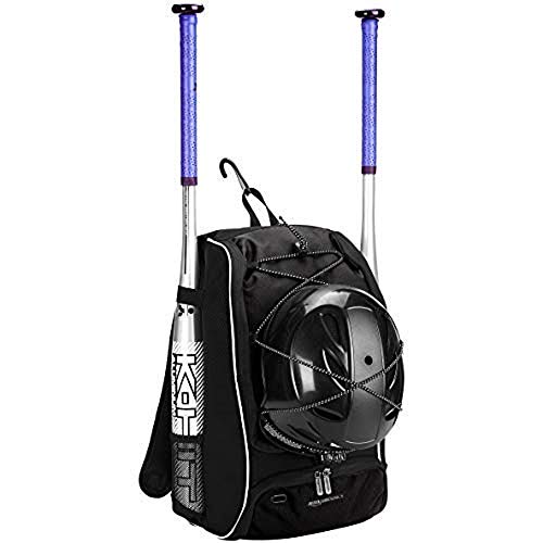 Amazon Basics - Mochila juvenil para equipo de béisbol, Negro