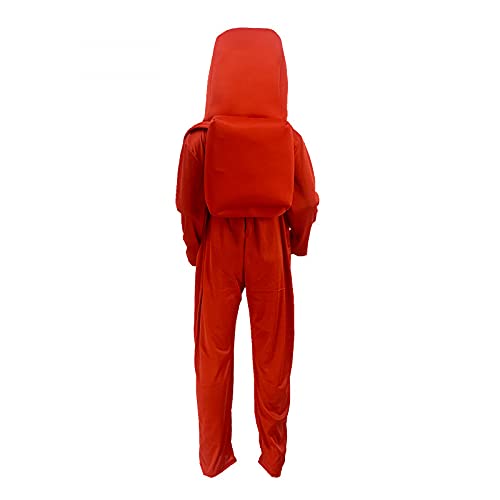 Amon_g Us Disfraz de Mono de Cosplay Personaje de Juego Astronauta Fihure Disfraz de Mono con Sombrero Fiesta Traje de Mameluco Rojo Cumpleaños de Halloween Vestido Creativo para Niños Niños Niñas