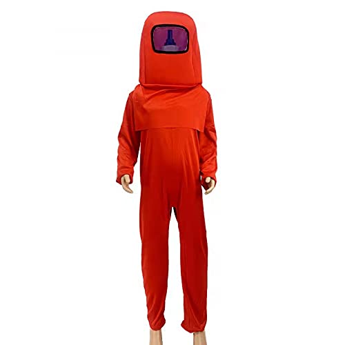 Amon_g Us Disfraz de Mono de Cosplay Personaje de Juego Astronauta Fihure Disfraz de Mono con Sombrero Fiesta Traje de Mameluco Rojo Cumpleaños de Halloween Vestido Creativo para Niños Niños Niñas