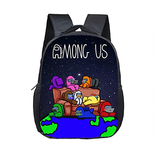 Among Us Mochilas Mochila Escolar para niños Entre Nosotros Mochila Escolar Juego Mochila Escolar de Dibujos Animados en 3D para niños Estudiantes de Primaria y Secundaria