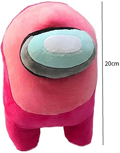 Among us - Peluche XXL Among us, 20 cm, peluche suave bajo nosotros, juguete de peluche para niños, color rosa