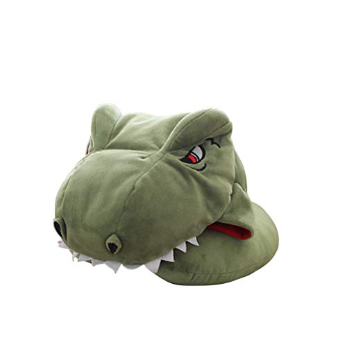 Amosfun Dinosaurio con capucha, cojín cervical de peluche, cojín de viaje, muñeca rellena, juguete de regalo de cumpleaños para niños, adultos, niños, fiestas, decoración