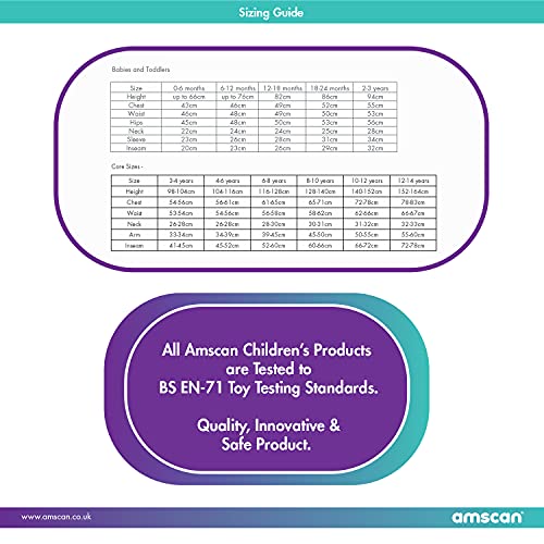 amscan 9902972 Disfraz infantil con diseño de oruga, 3-5 años-1 pieza