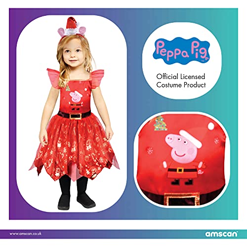 amscan 9908565 Peppa Pig - Disfraz de Papá Noel (3 a 4 años), diseño de Peppa Pig