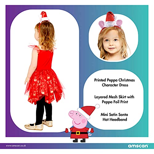 amscan 9908565 Peppa Pig - Disfraz de Papá Noel (3 a 4 años), diseño de Peppa Pig