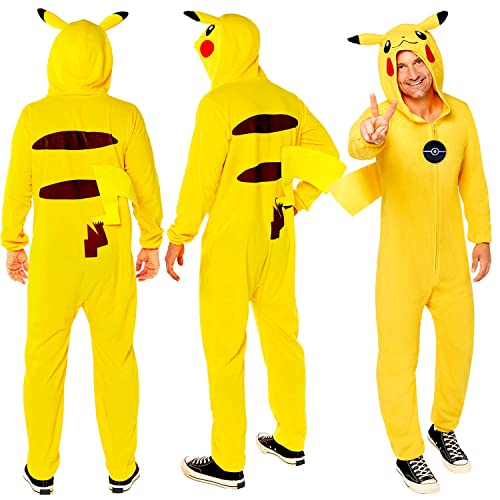 amscan 9908890 - Disfraz de Pokemon Pikachu para adulto, talla grande, unisex, multicolor