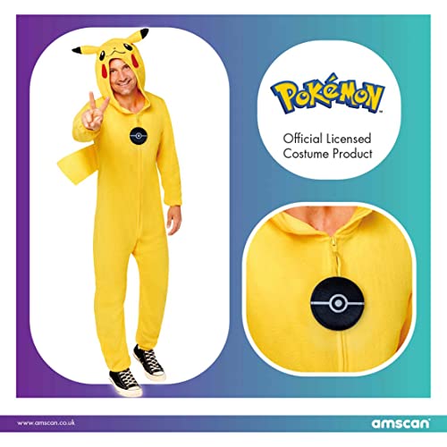 amscan 9908890 - Disfraz de Pokemon Pikachu para adulto, talla grande, unisex, multicolor