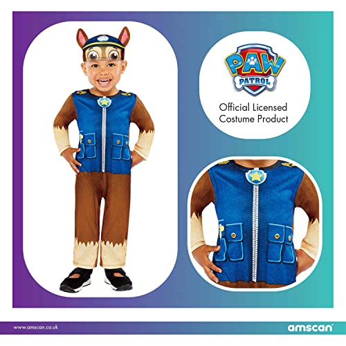 amscan 9909111 - Disfraz oficial de Nickelodeon Paw Patrol Chase para niños de 18 a 24 meses