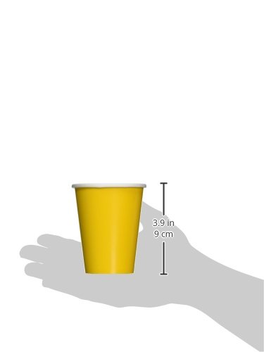 amscan - Vasos de cartón, Color Amarillo (58015-09A)