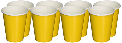 amscan - Vasos de cartón, Color Amarillo (58015-09A)