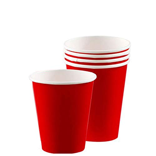 Amscan - Vasos de cartón, color rojo (58015-40A)