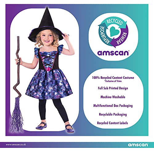 amscan Vestido, sombrero, color negro, Sustainable Mythical Witch 3-4 Years (9908570)