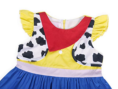 AmzBarley Disfraz Princesa Vestido Jessie Traje Niñas Navidad Fiesta Boda Bautizo Baile Falda Niña Costume Cumpleaños Halloween Cosplay Carnaval 7-8 Años