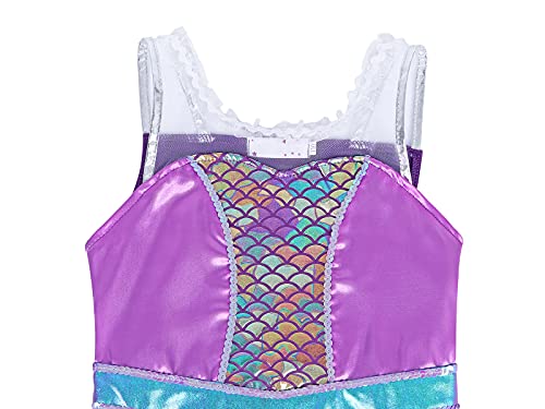 AmzBarley Sirena Falda Diadema Boda Fiesta Princesa Sirenita Disfraz Niña Vestido Ropa Cumpleaños Navidad Cosplay Halloween Carnaval Bautizo 7-8 Años