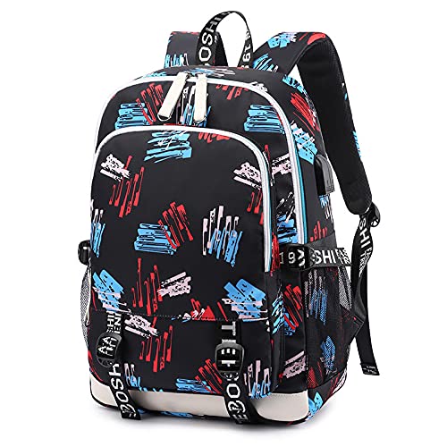 ANCHANG Mochila de moda Harry Magic Potter, mochila unisex clásica con estampado de palabras divertidas de Harry P, mochilas para niñas niños L Multicolor-03