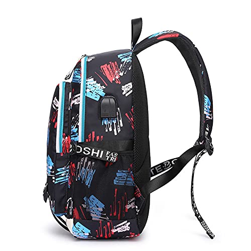 ANCHANG Mochila de moda Harry Magic Potter, mochila unisex clásica con estampado de palabras divertidas de Harry P, mochilas para niñas niños L Multicolor-03