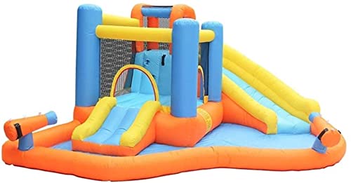 Angelhjq Castillos hinchables Pequeño trampolín Children's Diapositiva de Juguete para niños Equipo de Juego al Aire Libre Castillo Inflable Inflables y Castillos hinchables