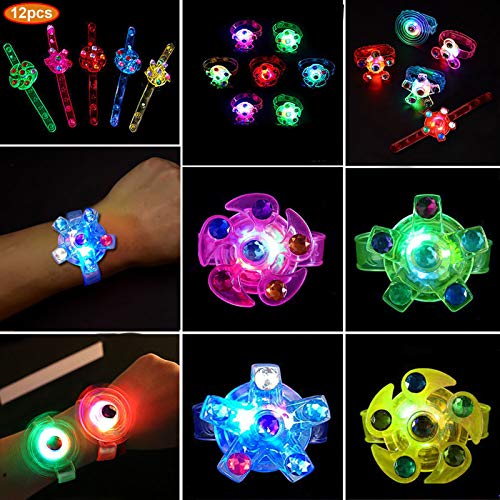 Angusiasm Regalos para niños, Juguetes con luz LED Que Brillan en la Oscuridad Suministros de cumpleaños para niños Premios para la Mano en el Aula Spin Stress Relief Ansiedad Juguetes