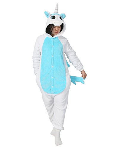 Animal Carnaval Disfraz Cosplay Pijamas Adultos Unisex Ropa De Noche (Unicornio, S)