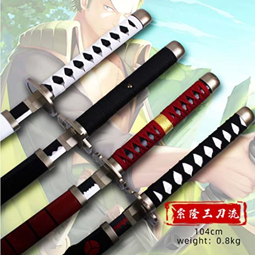 Anime Black Samurai Ninja Sword con Vaina, Katana Sword Weapon Props Anime Ninja Sword Toy, Anime Fans, Halloween Props Cosplay Anime Fans (104 CM)