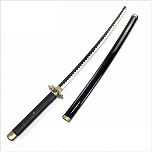 Anime Black Samurai Ninja Sword con Vaina, Katana Sword Weapon Props Anime Ninja Sword Toy, Anime Fans, Halloween Props Cosplay Anime Fans (104 CM)